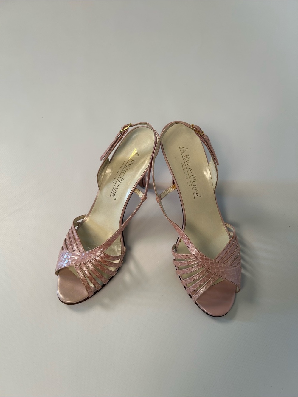 Evan Picone Blush Pink Strappy Slingback Heels